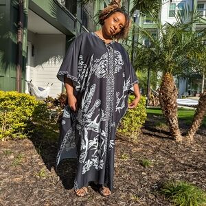 Black and White Kaftan Dress